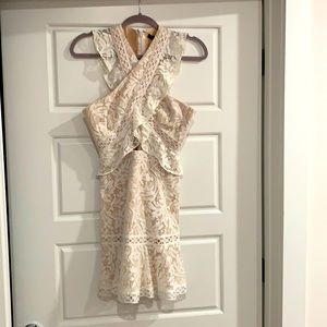 BCBGMax Azria white lace criss cross dress NEW sz 2